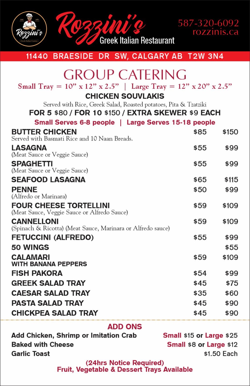 catering menu back